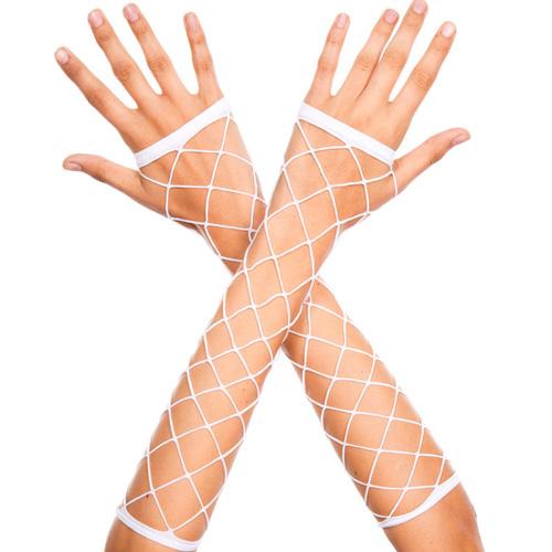 Big Diamond Net Fingerless Arm Warmers - Image 3