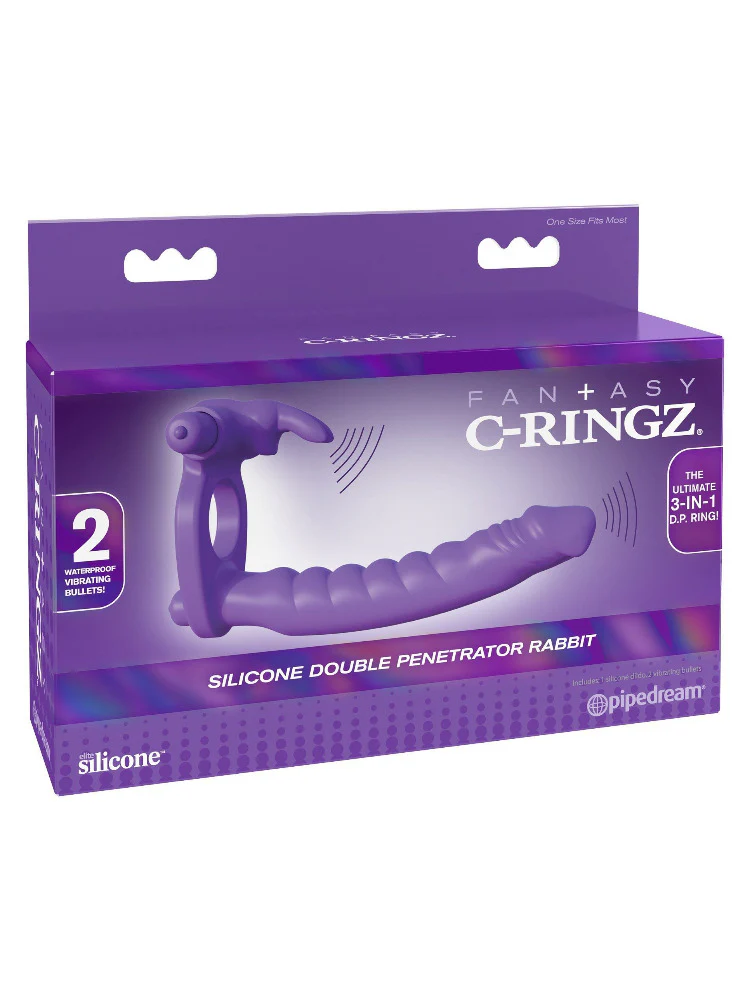 C-Ringz Silicone Rabbit Double Penetrator - Image 3