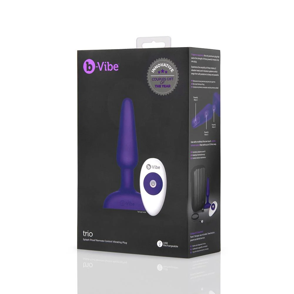 Trio Vibrating Silicone Remote Butt Plug - Image 6